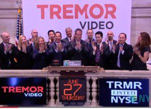 Tremor CEO Bill Day (center), flanked by his executive team as he rings in the morning bell at the NYSE