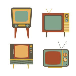 drawing of four TVs