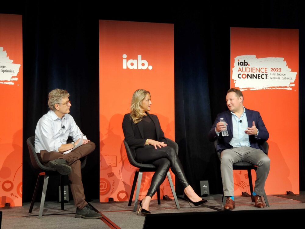 From left: The IAB Media Center's Eric John, Permission.io's Lauren Griewski and Forbes's Vadim Supitskiy.