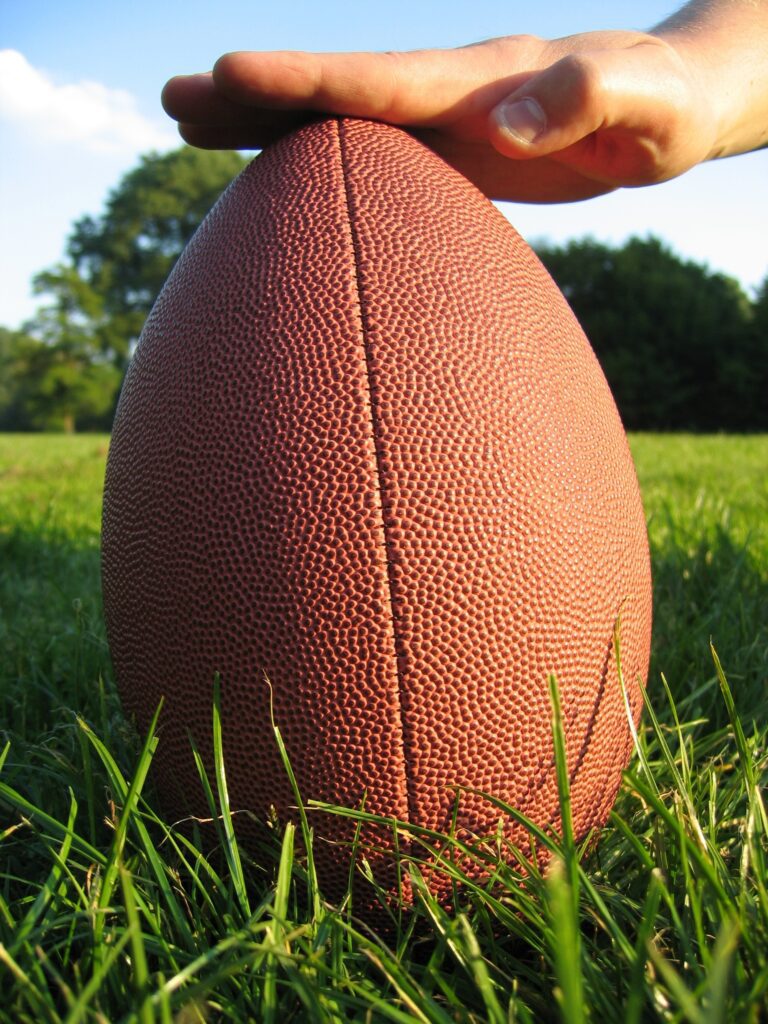 football in the grass