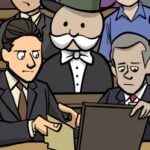 Monopoly Man looks on at the DOJ vs. Google ad tech antitrust trial (comic).