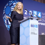 FTC Commissioner Melissa Holyoak, speaking at the NAD's ad law conference on Tues., Sept. 17. 2024. (photo credit: Brian O’Doherty, www.odohertyphoto.com)